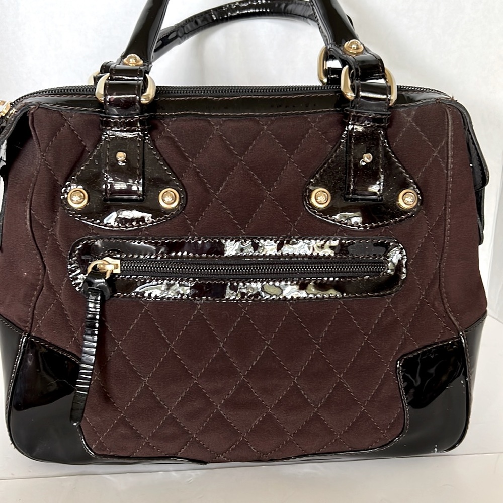 Stuart Weitzman, Fabric, and patent leather Satchel